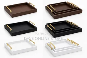 3pc Colored Wooden Trays