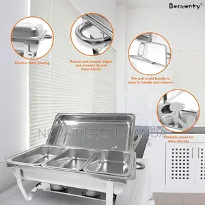 Chafing Dish Buffet Set, Catering Chafer With 3 1/3 Size Food Pans