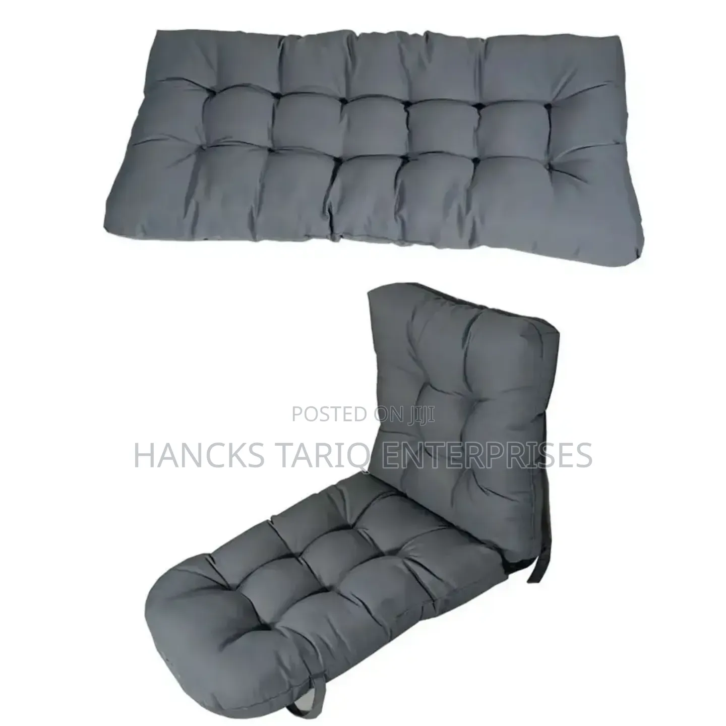 Grey Tufted Cushion / Pet Bed