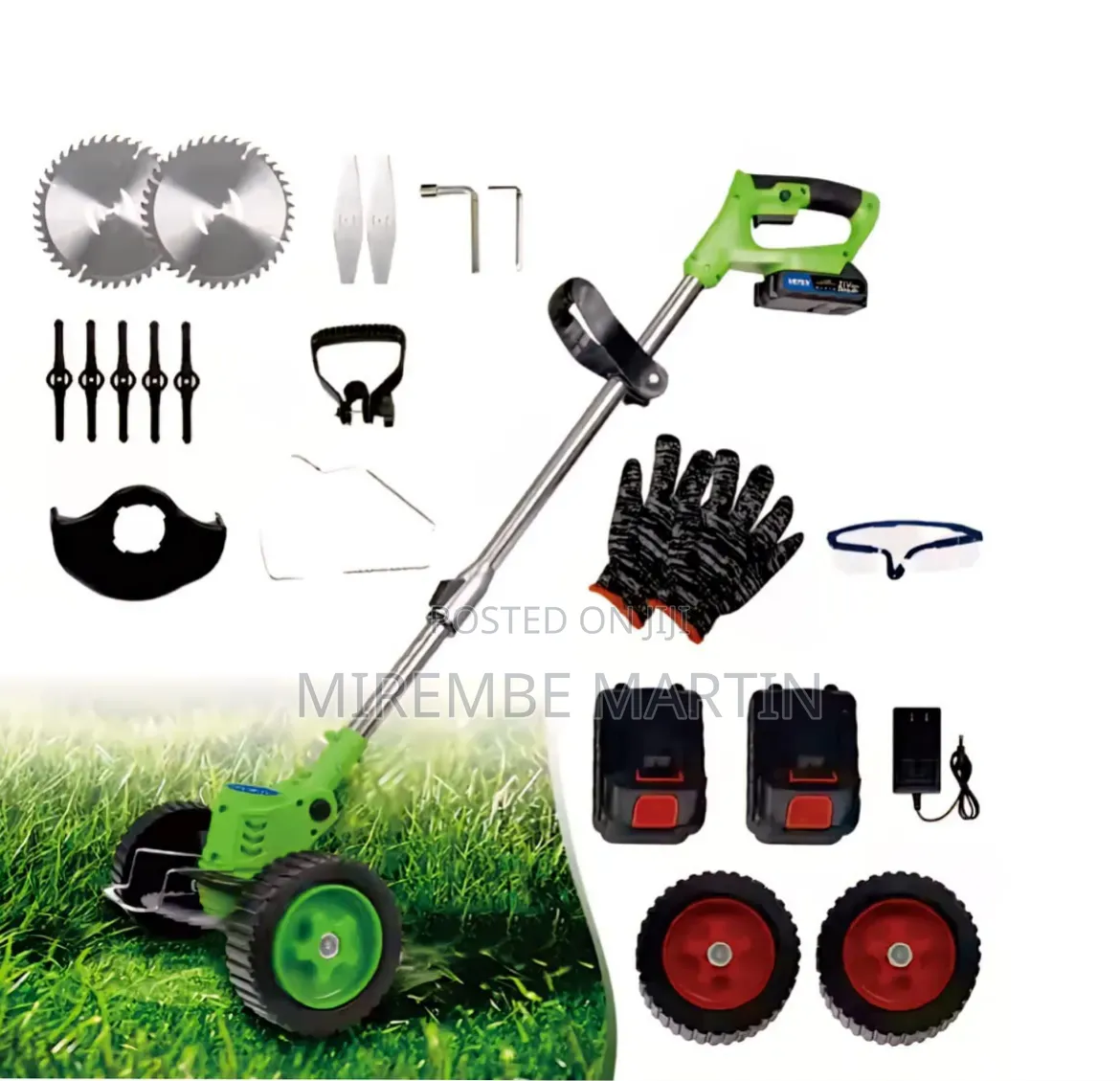 Grass Cutter With 2 48V Batteries and Wheels