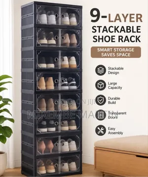 Dust Proof Shoe Rack -
Available in Black Only.