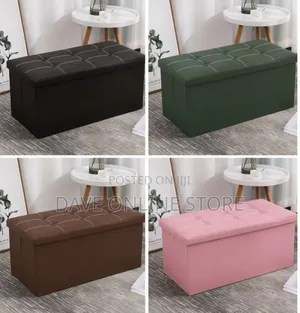 Leather Ottoman Storage Boxes