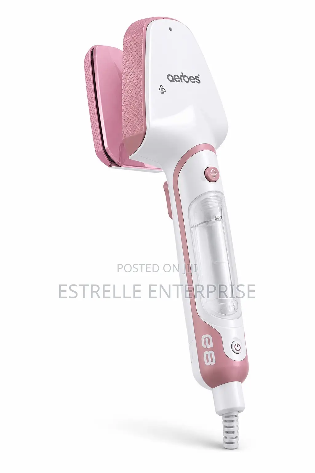 Portable Handheld Garment Steamer 2-in-1 White Pink