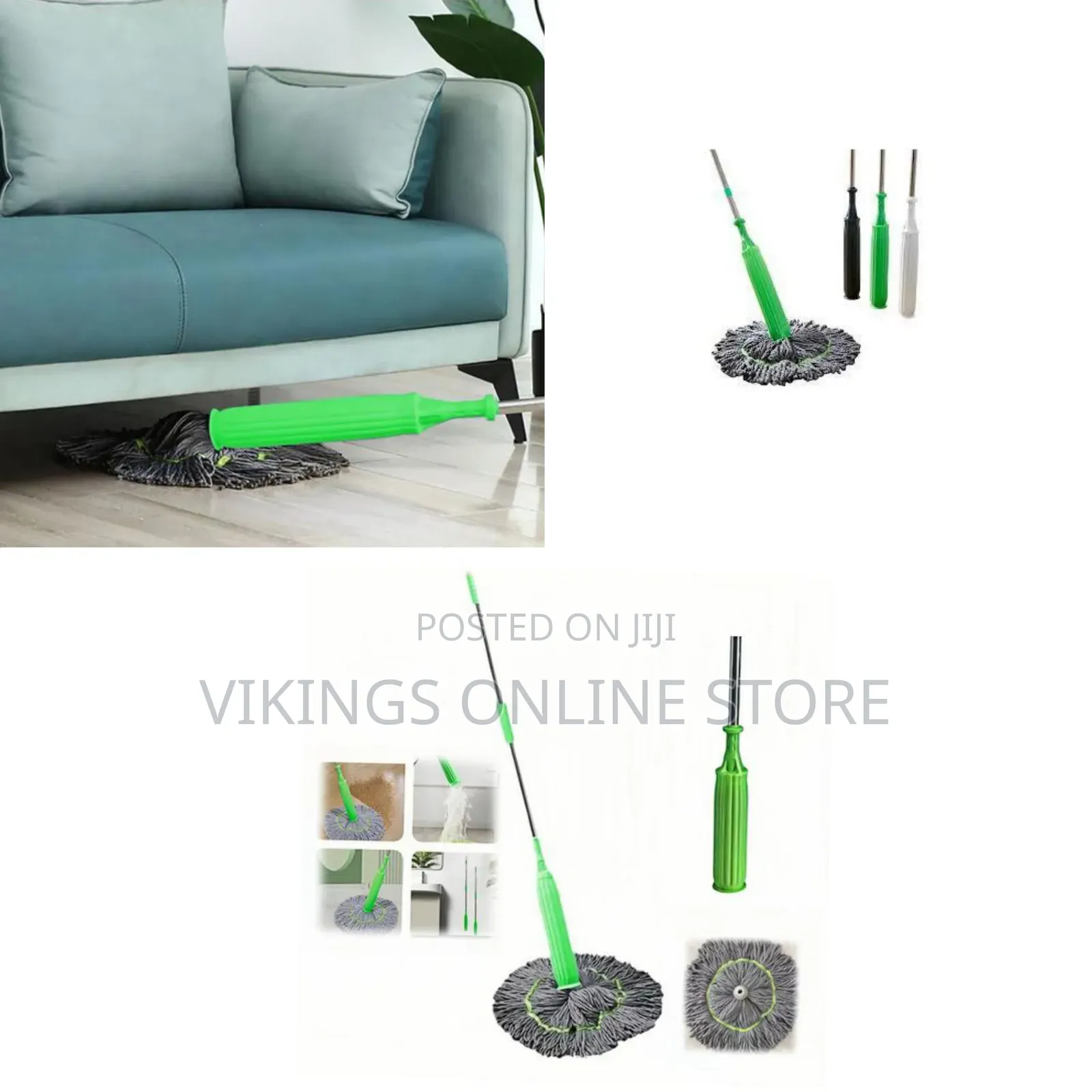 2 in 1 Dehydrated Mop With Bamboo Fiber Head , Self-Wringing Twist Mop