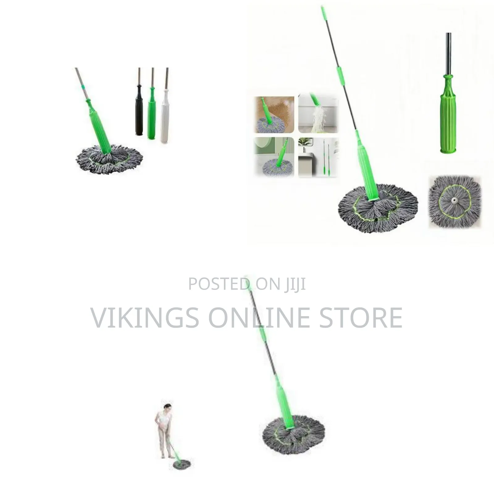 2 in 1 Dehydrated Mop With Bamboo Fiber Head , Self-Wringing Twist Mop