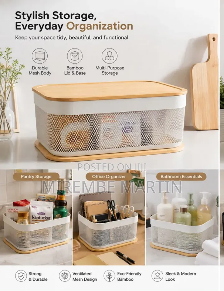 Stakable Mesh Storage Baskets - At Available in Black and White