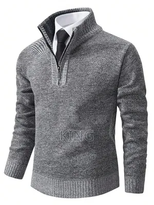 Office Wear Quarter Zip Sweater