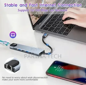 8-in-1 USB-C Hub Adapter – HDMI, RJ45 Ethernet, USB 3.0,Memory Card
