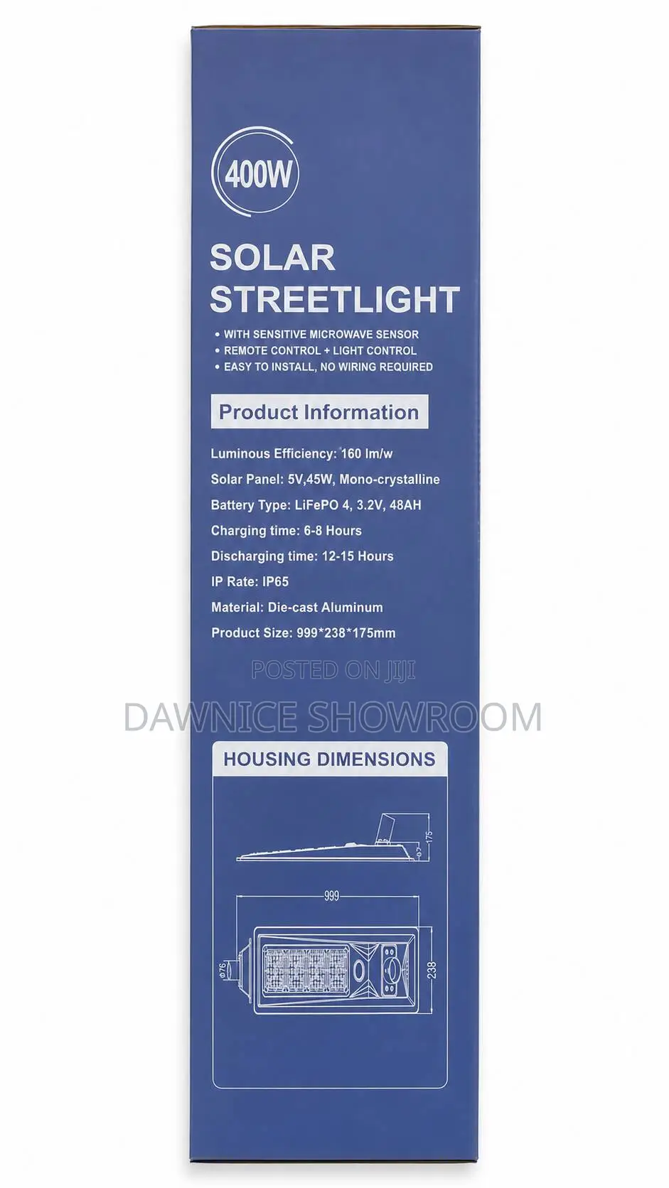 400W Solar LED Street Light - Full Kit