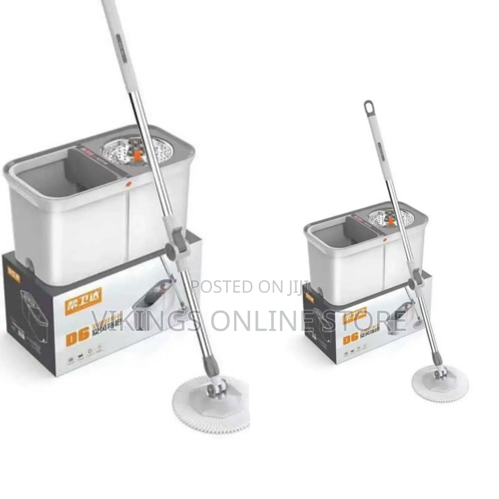Microfiber Spin Mop Bucket Set for Floor Cleaning, Includes Mop Head