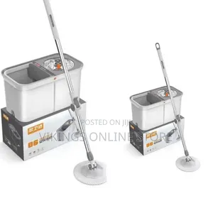 Microfiber Spin Mop Bucket Set for Floor Cleaning, Includes Mop Head