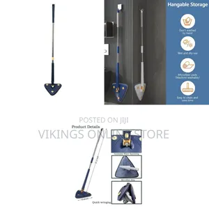360° Rotatable Adjustable Triangle With 4 Wipes Cleaning Mop Extendabl