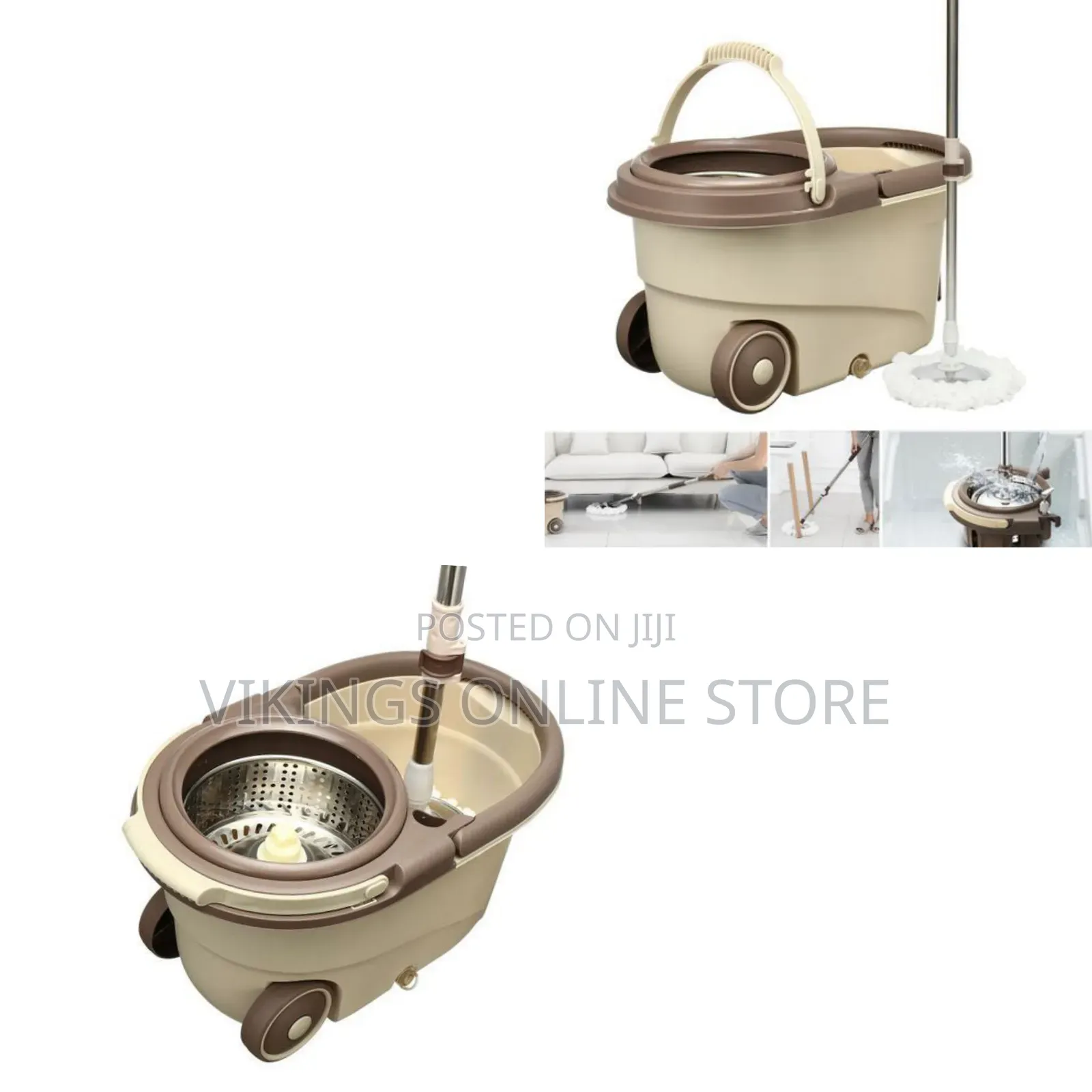 Other 360 Detachable Mop Bucket Set With Wheels Spin Head Noozle Clean