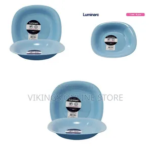 Luminarc 6 Pieces of Luminarc Square Plain Bowl Soup Plates -Blue