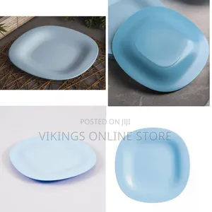 Luminarc 6 Pieces of Luminarc Square Plain Design Dinner Plates - Blue