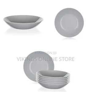 Luminarc 6 Pieces of Luminarc Round Plain Bowl Soup Plates -Grey.