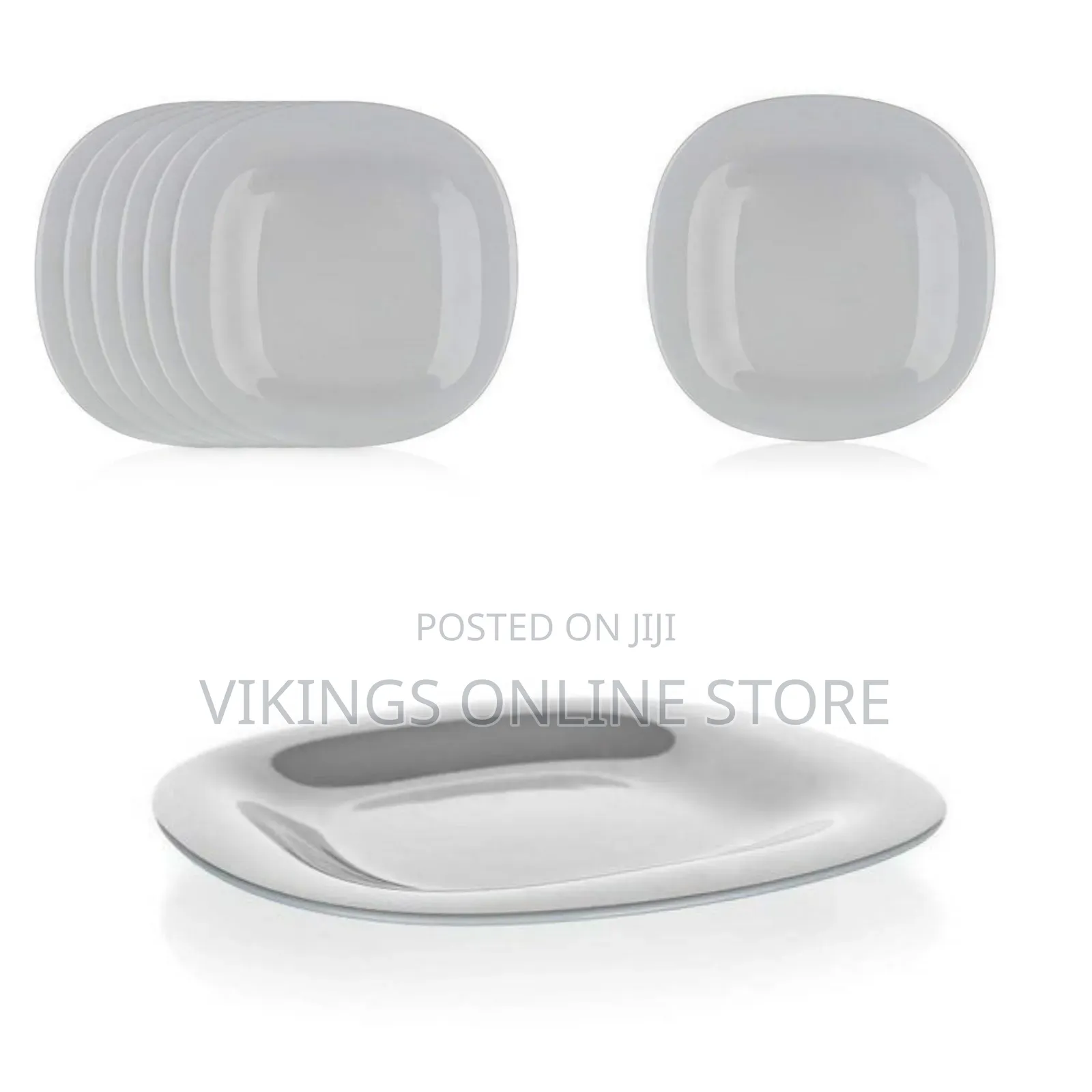 Luminarc 6 Pieces of Luminarc Square Plain Design Side Plates - Grey