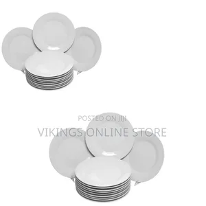 5 Inch 12-Piece Porcelain Cup Saucer Plates-White