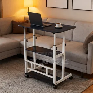 3 Tier Adjustable Height Computer Desk, Sturdy Table 60 X 40 X 90 Cm