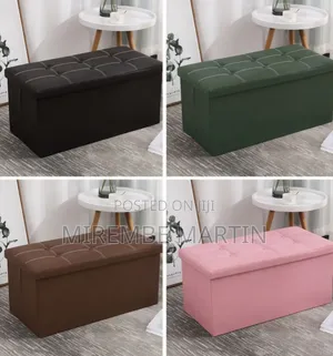 Leather Ottoman Storage Boxes