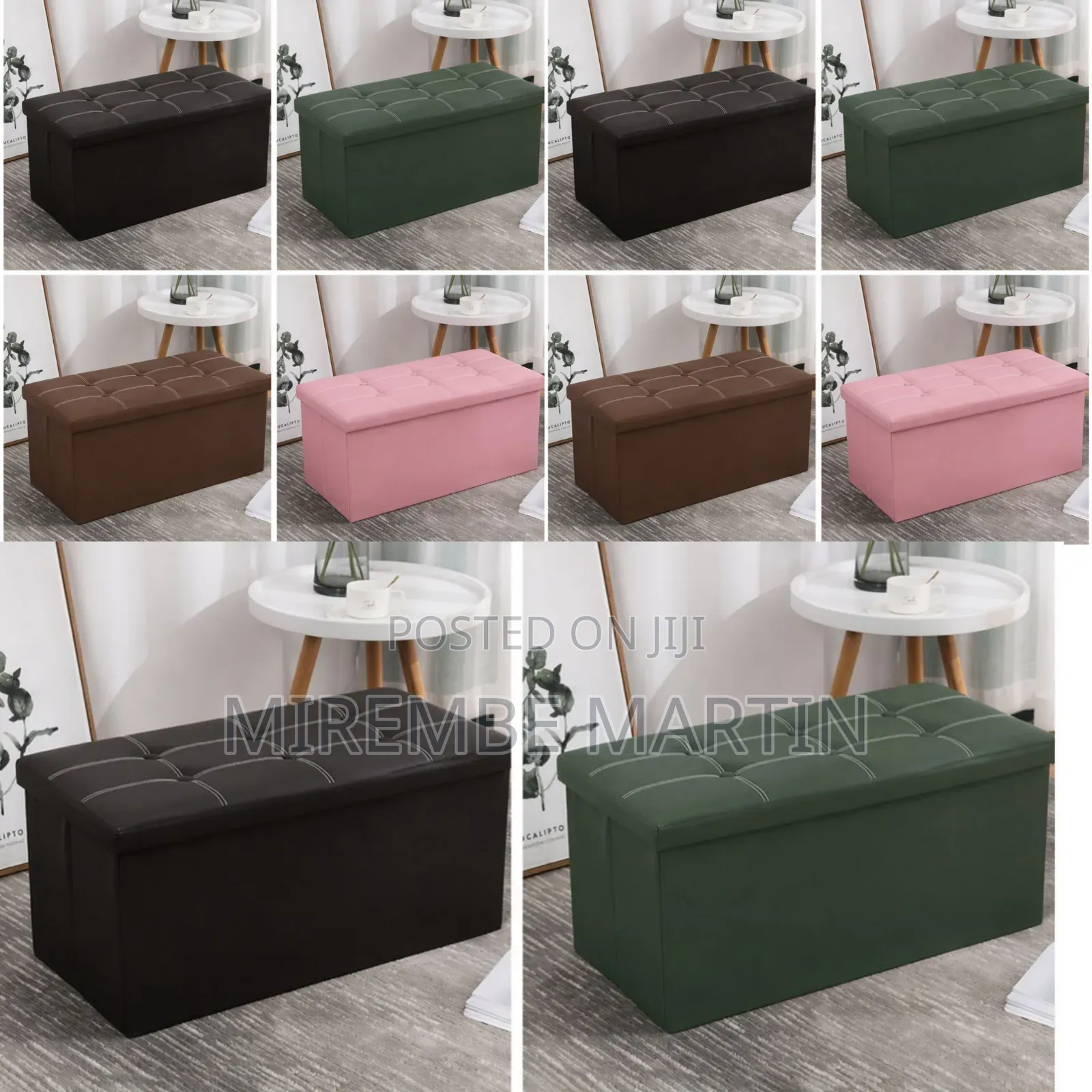 Leather Ottoman Storage Boxes