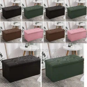 Leather Ottoman Storage Boxes