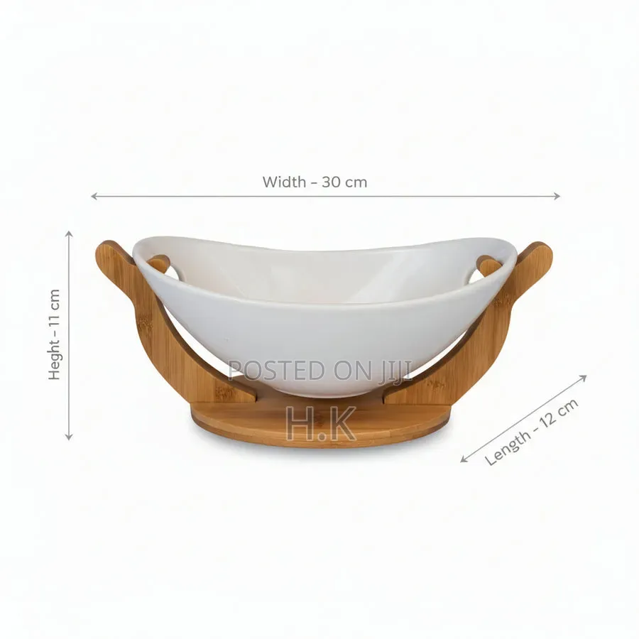 11-Inch White Ceramic Fruit Bowl