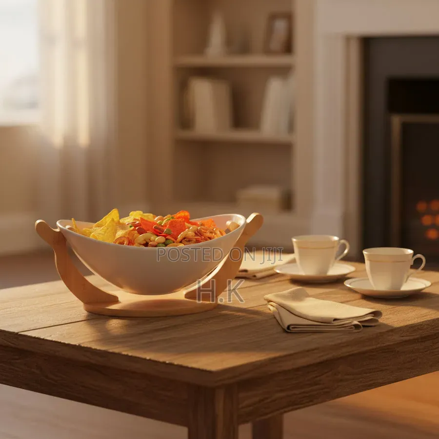 11-Inch White Ceramic Fruit Bowl
