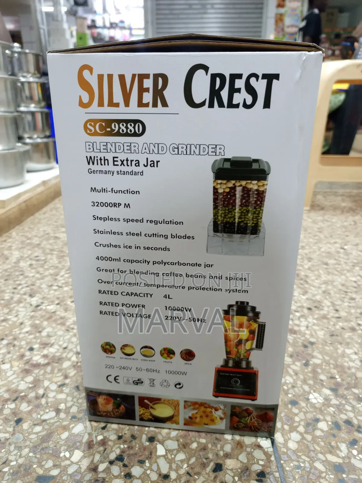 Silver Crest SC-9880 2-in-1 Heavy-Duty Blender and Grinder