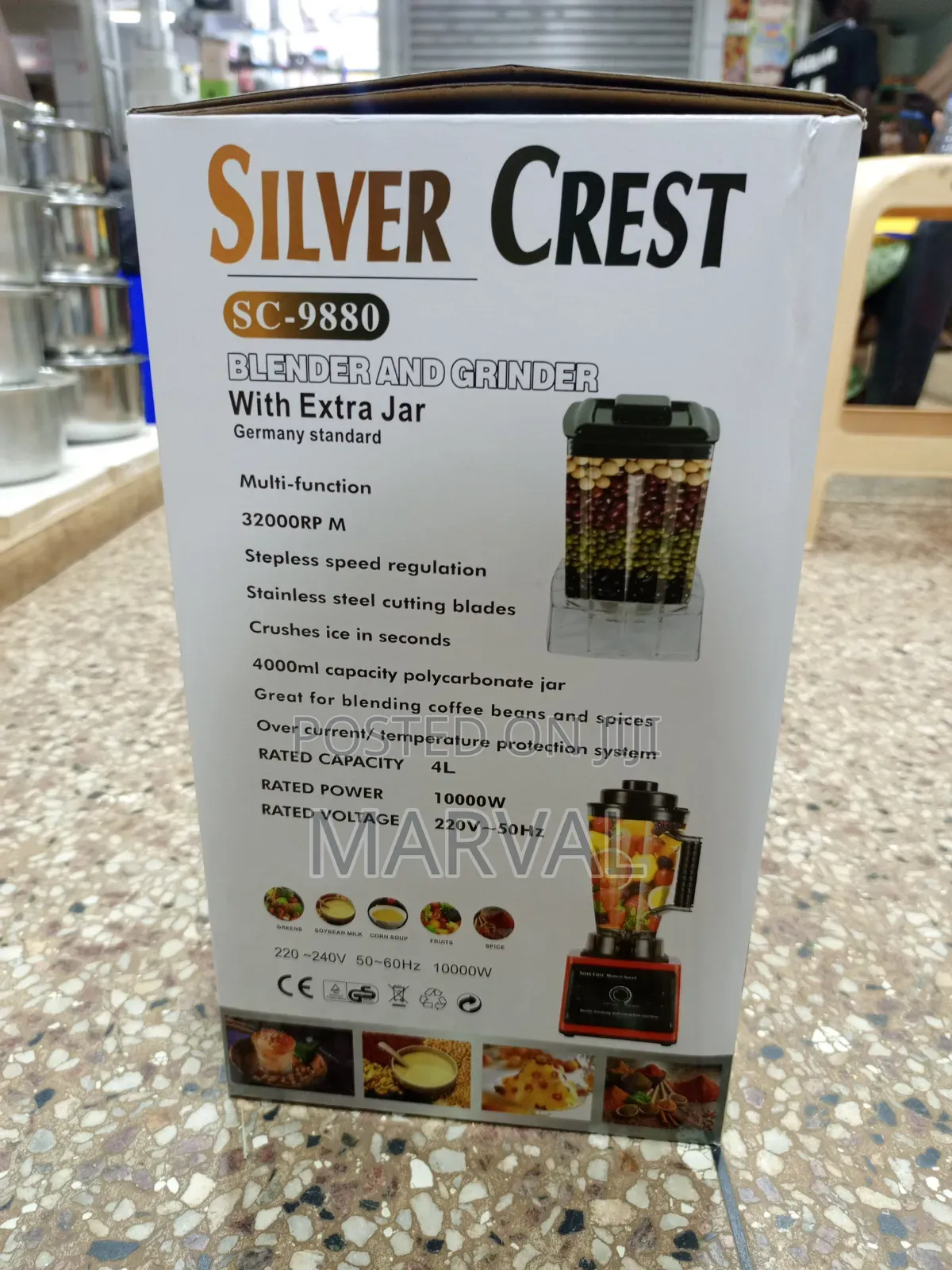 Silver Crest SC-9880 2-in-1 Heavy-Duty Blender and Grinder