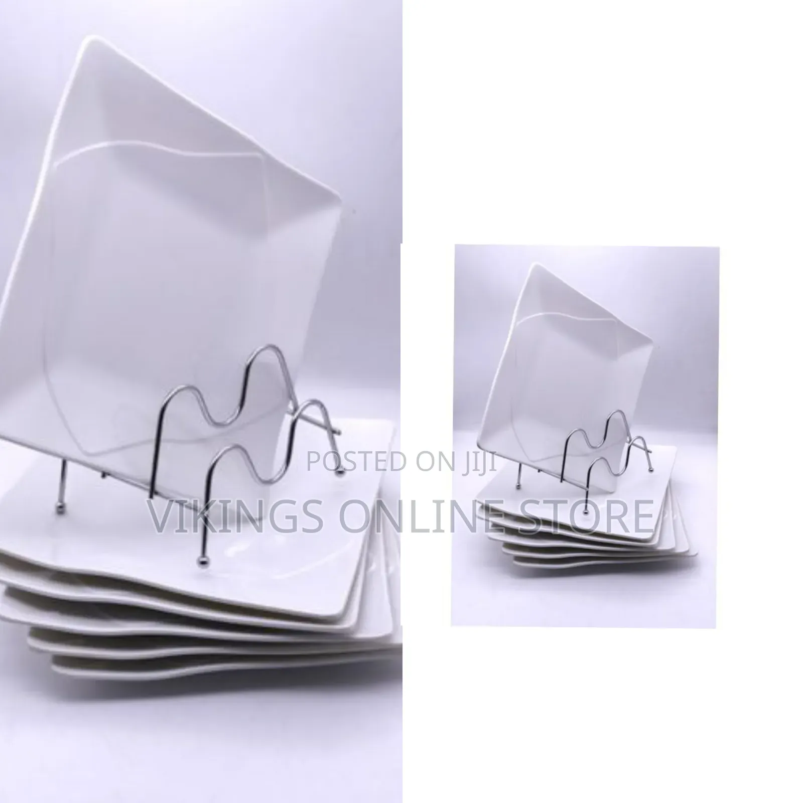 6 Pieces of Unbreakable Melamine Square Dinner Plates - White