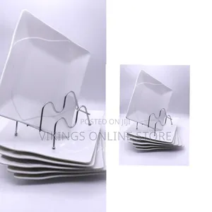 6 Pieces of Unbreakable Melamine Square Dinner Plates - White