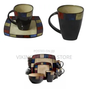Checked Square Dinner Set 24 PCS