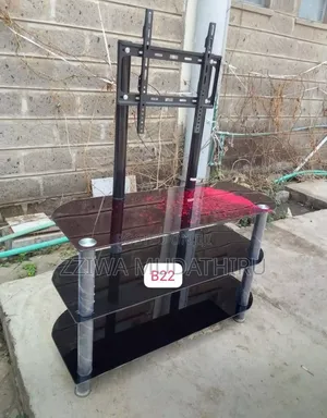Glass TV Stand With Wall Mount