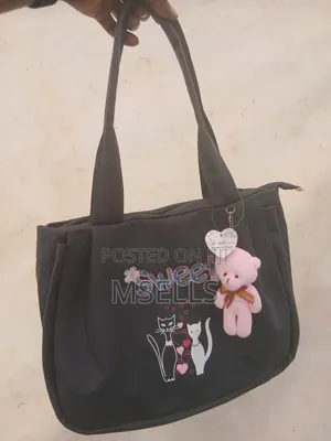 Black Fabric Tote Bag