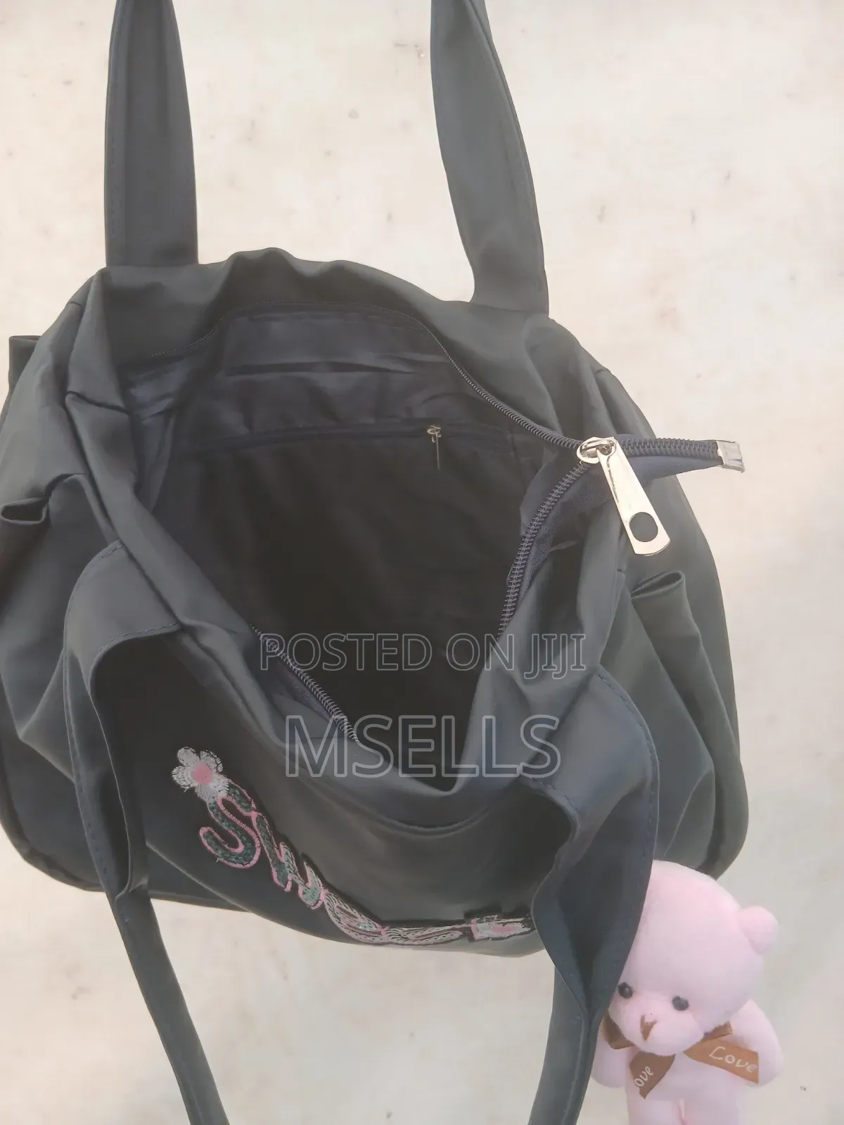 Black Fabric Tote Bag