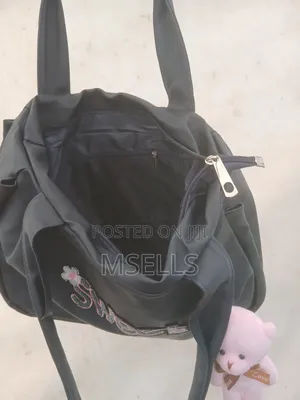 Black Fabric Tote Bag