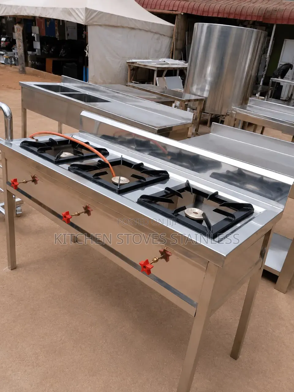 Triple Stainless Steel Gas Burner