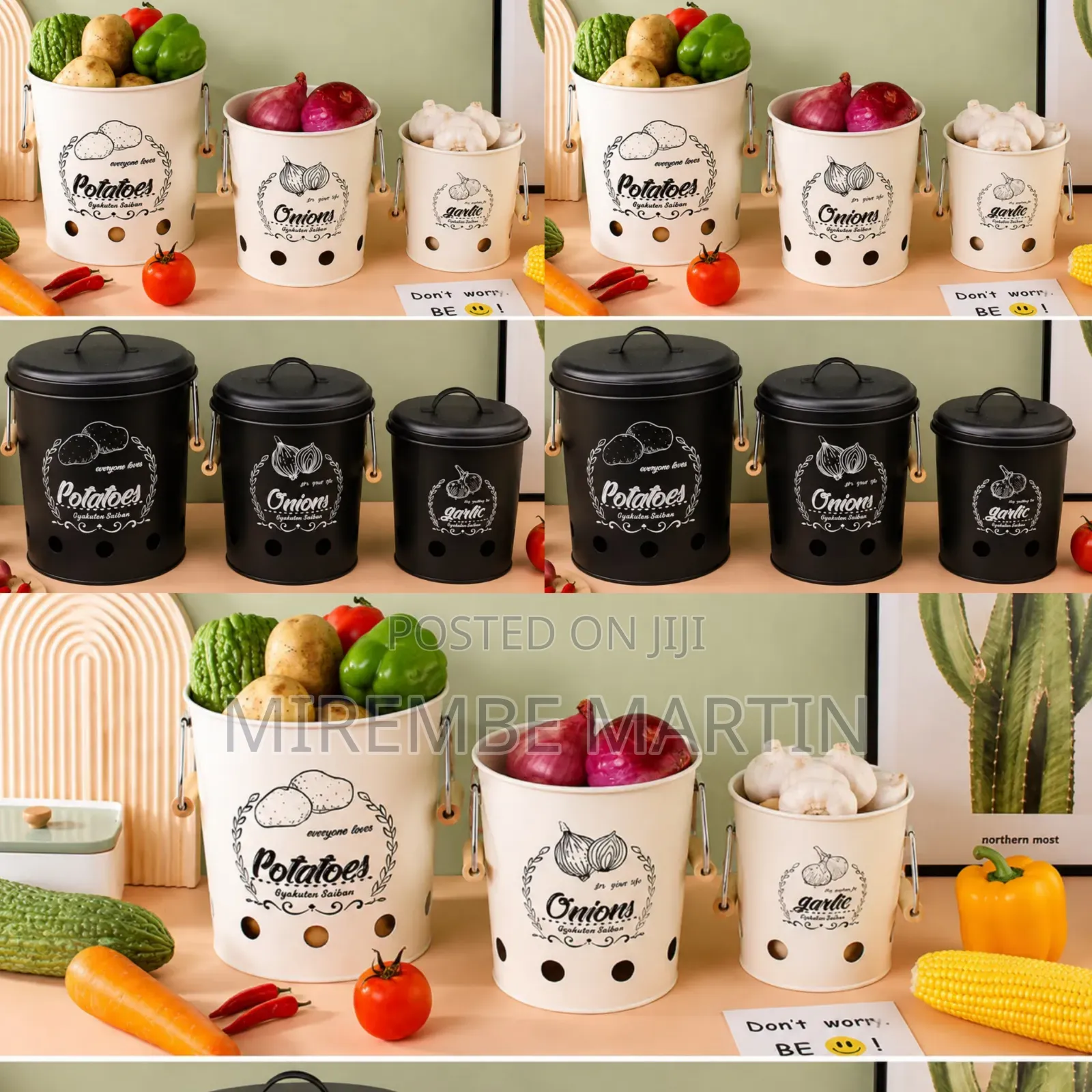 3pc Food Storage Aluminum Buckets