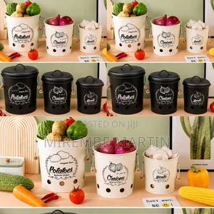 3pc Food Storage Aluminum Buckets