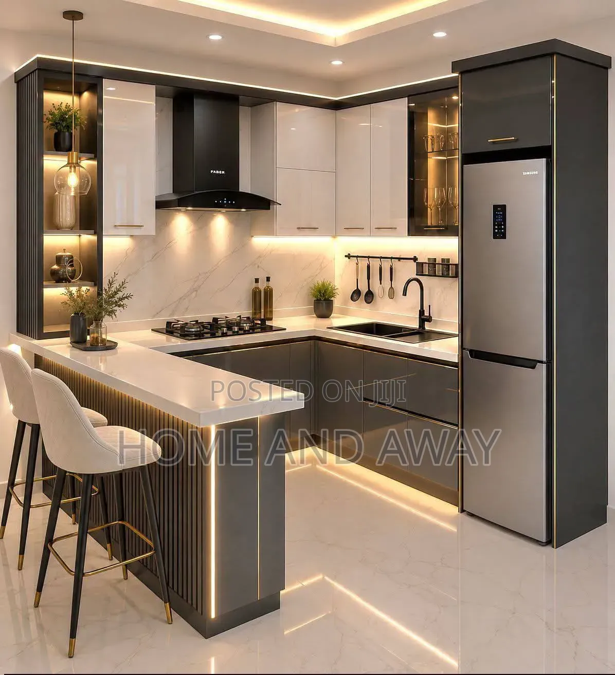 Kitchen Cabinets/Grey Off-White Kitchen Cabinets From 8,500,000/-