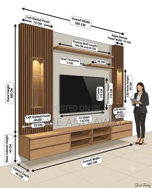 Wall Unit TV Stands Double Flute in Any Colour From 2,000,000/-
