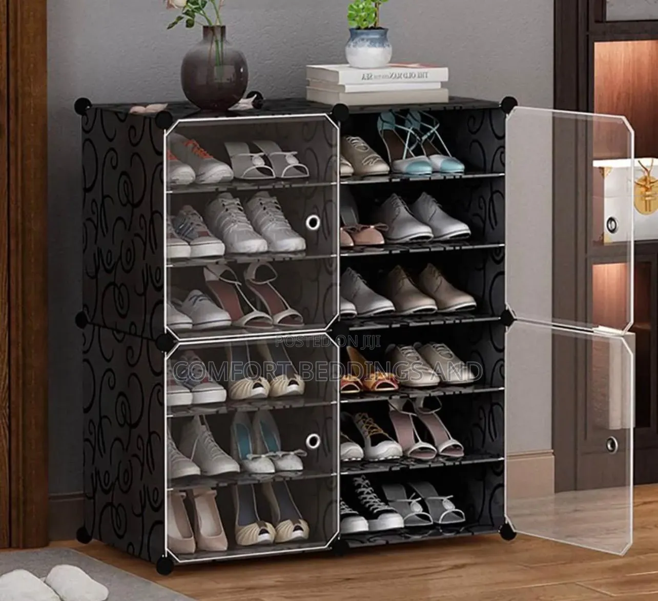 Two Column Plastic Shoe Rack 8 Layers