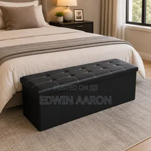 110cm X 38cm X 38cm Big Size Faux Leather Ottoman Storage Box
