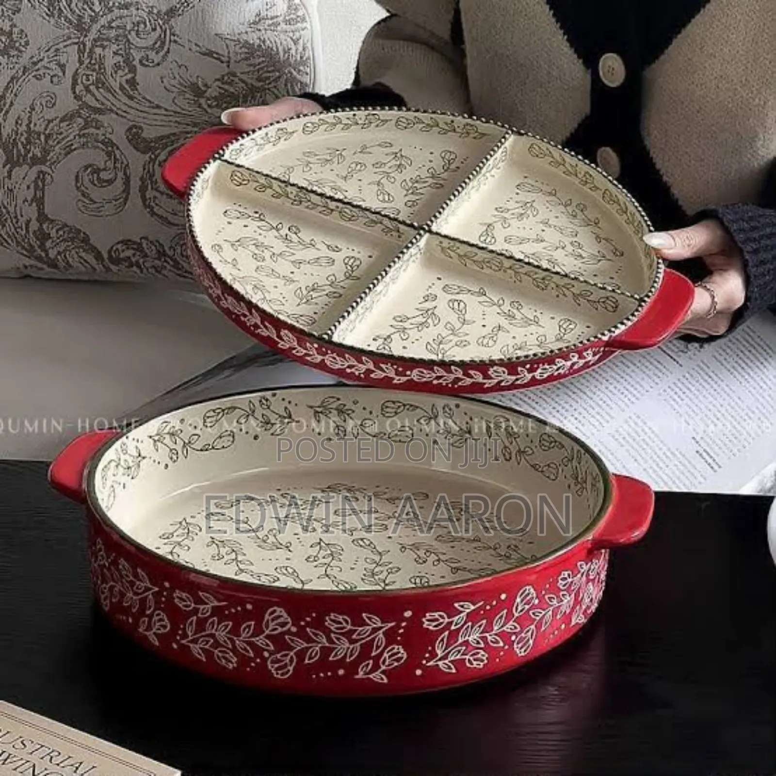 2Pcs Round Ceramic Baking Dishes