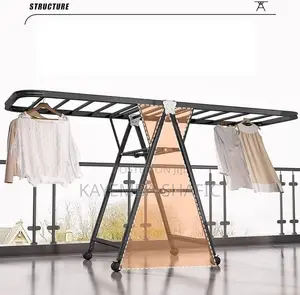 Sanipro 3-Tier Foldable Heavy Duty Carbon Steel Clothes Drying Rack