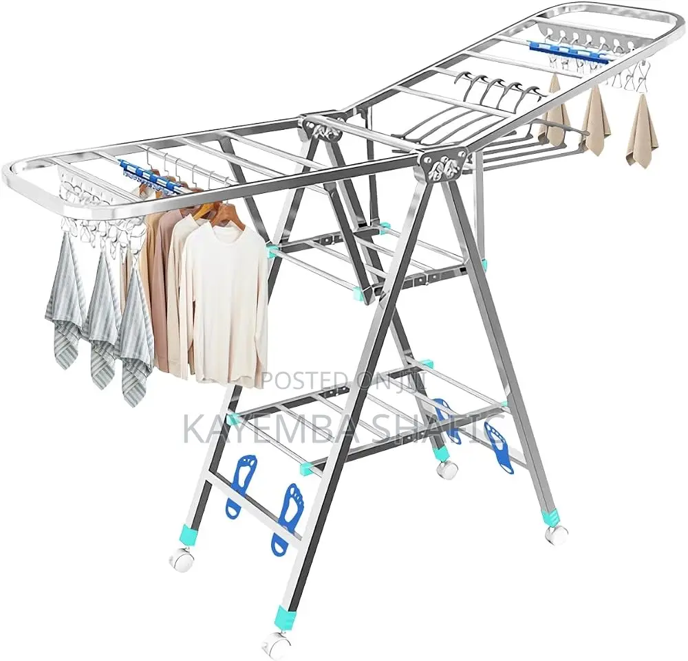 Heavy Duty Stainless Steel Foldable Clothes Drying Rack Stand