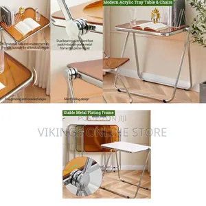 Portable Stackable Folding TV Acrylic Serving Tray Tables Coffee Side