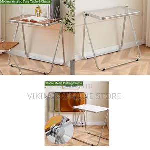 Portable Stackable Folding TV Acrylic Serving Tray Tables Coffee Side