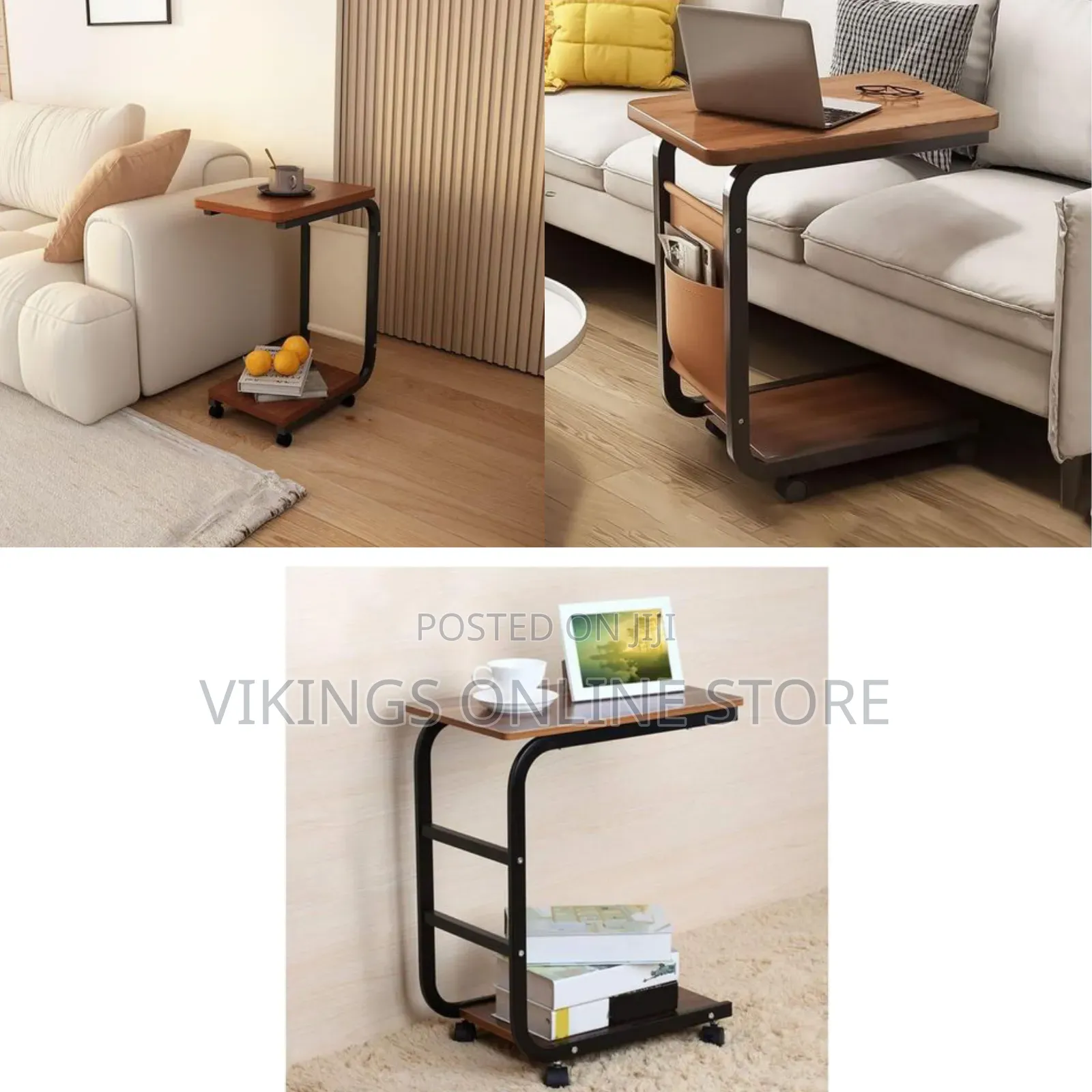Mobile Snack Coffee Table Couch Bedside Table Rolling C Shaped Laptop